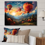 Colorful Hot Air Ballon Colorful - Hot Air Balloon Canvas Wall Art