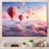 Pink Hot Air Ballon Ethereal I - Hot Air Balloon Canvas Wall Art