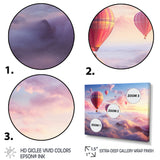 Pink Hot Air Ballon Ethereal I - Hot Air Balloon Canvas Wall Art