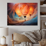 Coral Hot Air Ballon Ethereal I - Hot Air Balloon Canvas Wall Art