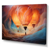 Coral Hot Air Ballon Ethereal I - Hot Air Balloon Canvas Wall Art