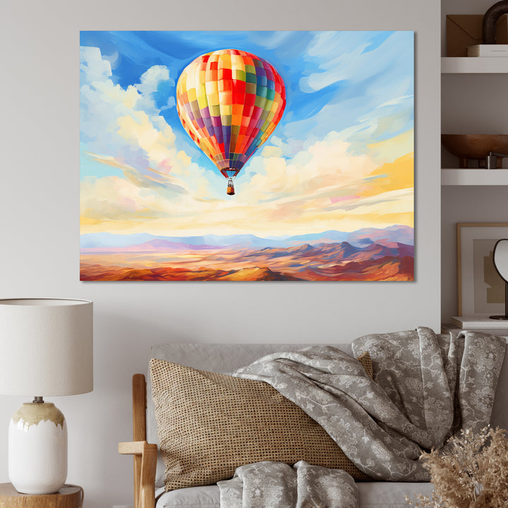 Colorful Hot Air Ballon Impressionistic - Hot Air Balloon Canvas Wall Art