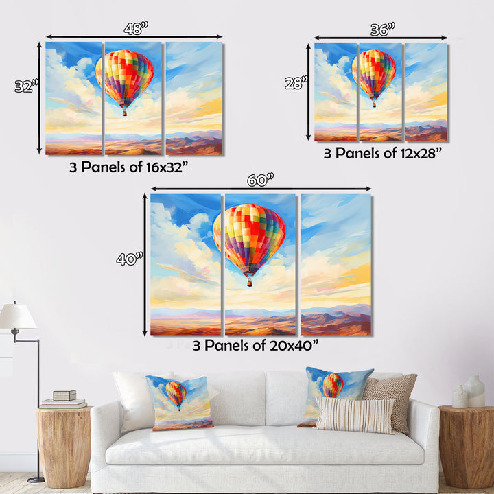 Colorful Hot Air Ballon Impressionistic - Hot Air Balloon Canvas Wall Art