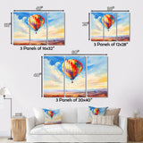 Colorful Hot Air Ballon Impressionistic - Hot Air Balloon Canvas Wall Art