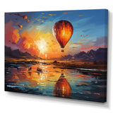 Yellow Hot Air Ballon Impressionistic - Hot Air Balloon Canvas Wall Art