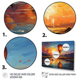 Yellow Hot Air Ballon Impressionistic - Hot Air Balloon Canvas Wall Art
