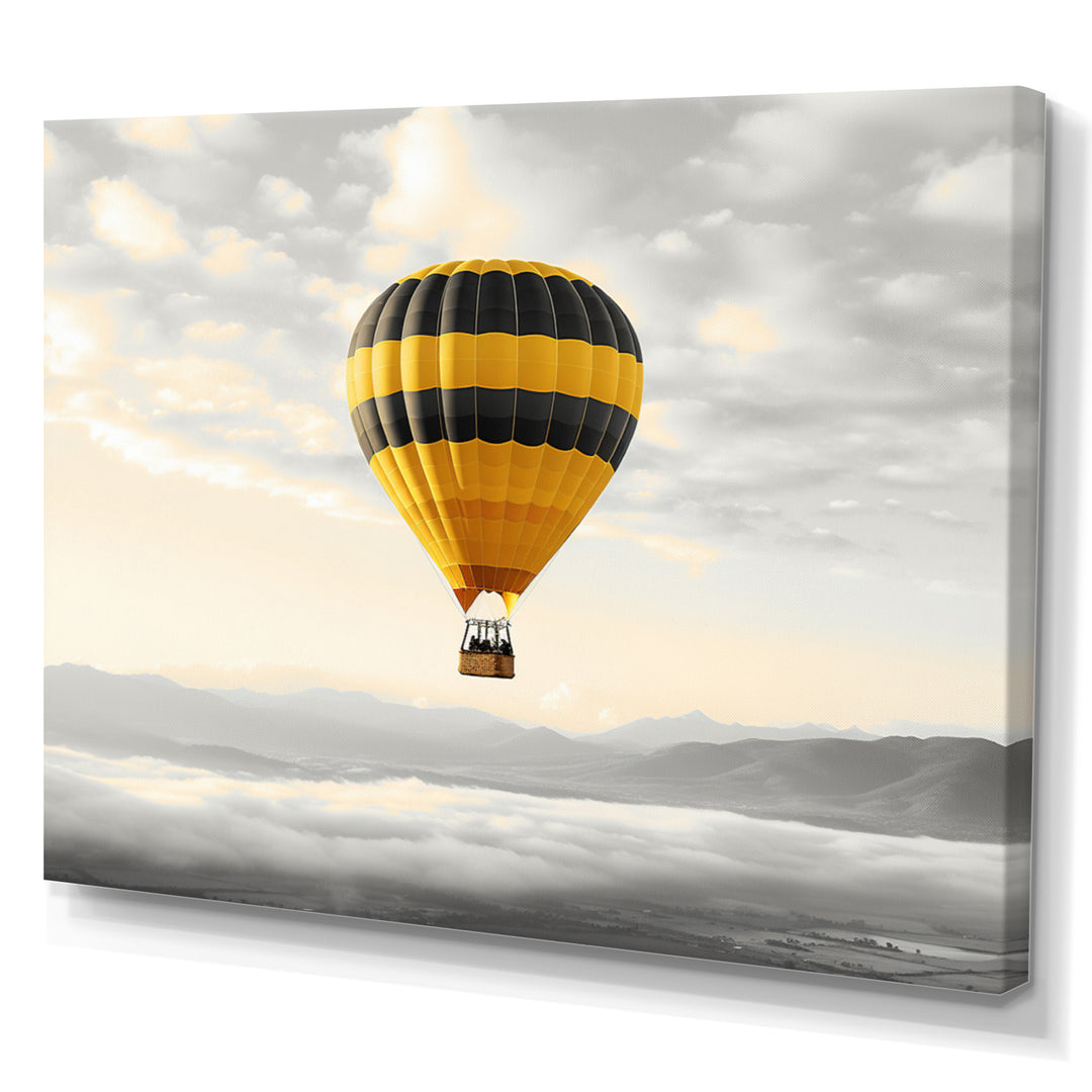 Yellow Hot Air Ballon I - Hot Air Balloon Canvas Wall Art