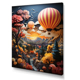 Coral Hot Air Ballon I - Hot Air Balloon Canvas Wall Art