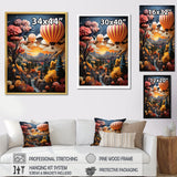 Coral Hot Air Ballon I - Hot Air Balloon Canvas Wall Art