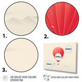 Coral Hot Air Ballon Minimalist I - Hot Air Balloon Canvas Wall Art