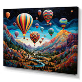 Teal Hot Air Ballon Mosaic - Hot Air Balloon Canvas Wall Art