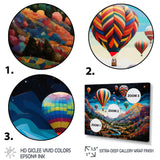 Teal Hot Air Ballon Mosaic - Hot Air Balloon Canvas Wall Art