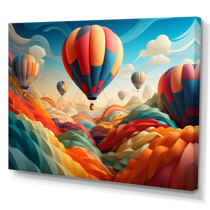 Red Hot Air Ballon I - Hot Air Balloon Canvas Wall Art