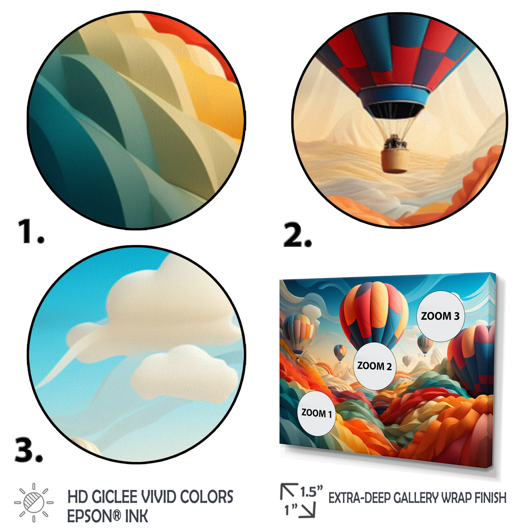 Red Hot Air Ballon I - Hot Air Balloon Canvas Wall Art