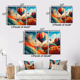 Red Hot Air Ballon I - Hot Air Balloon Canvas Wall Art
