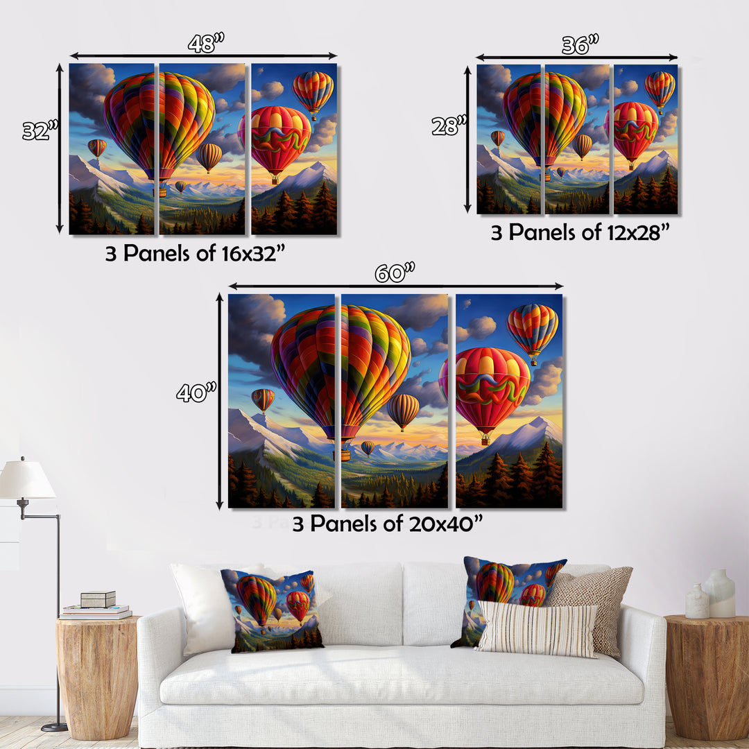 Colorful Hot Air Ballon Whimsical - Hot Air Balloon Canvas Wall Art