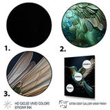 Teal Black Hummingbird Aerial Grace - Hummingbird Home Decor Art