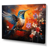 Teal Orange Hummingbird Enchanting Hum Collage - Hummingbird Bedroom Wall Art