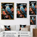 Teal Orange Hummingbird Enchanting Hum Pastoral - Hummingbird Canvas Wall Art