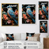 Teal Orange Hummingbird Enchanting Hum Pastoral - Hummingbird Canvas Wall Art