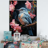 Blue Pink Hummingbird Enchanting Hum Pastoral - Hummingbird Wall Decor