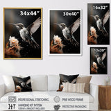 Black White Hummingbird Energetic - Hummingbird Wall Decor