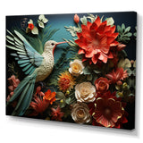 Coral Red Hummingbird Harmony - Hummingbird Wall Art Prints
