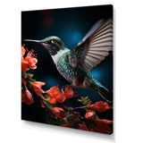 Teal Coral Hummingbird Portrait Vibrant - Teal Hummingbird Wall Art