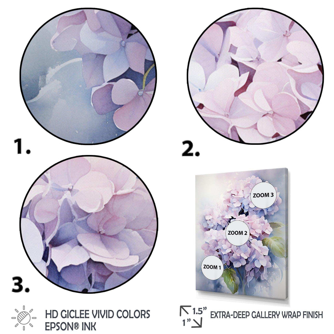 Purple Hydrangea Graceful Whispers - Floral Canvas Wall Art