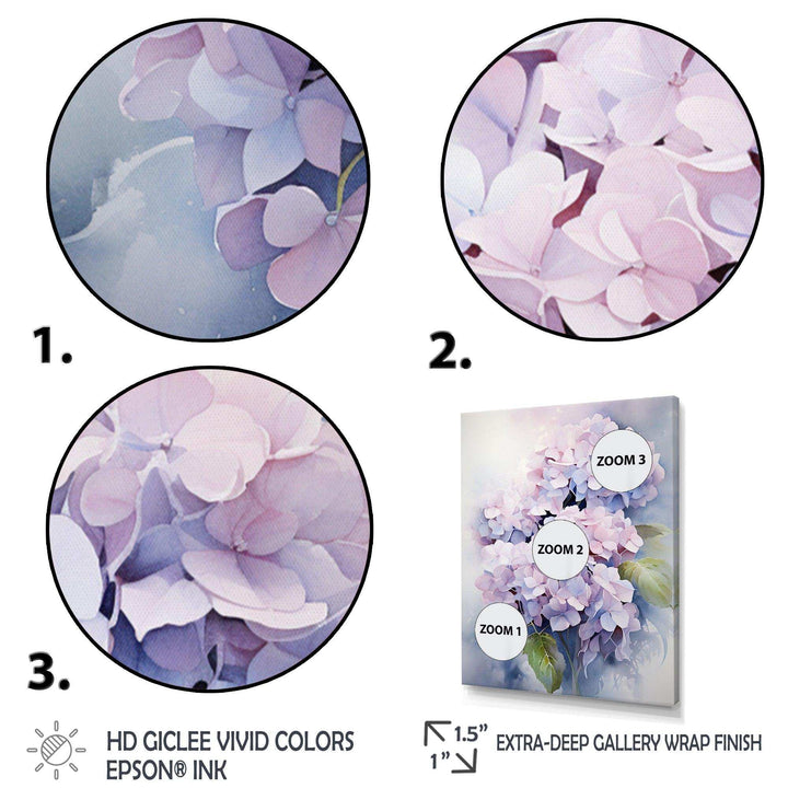 Purple Hydrangea Graceful Whispers - Floral Canvas Wall Art
