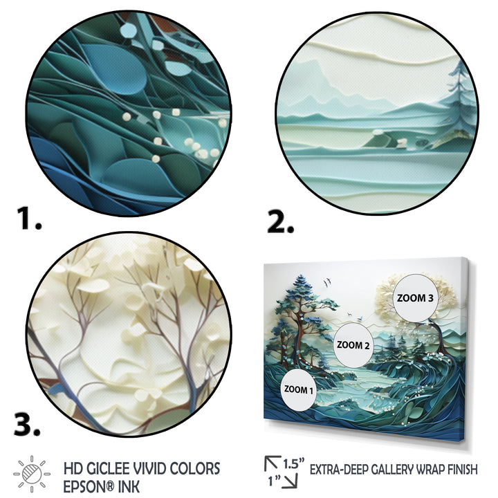 Teal White Iceberg Glacial Reflections - Multi-Panels