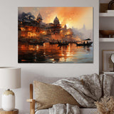 Indian Art Sunset At - People Canvas Wall Art