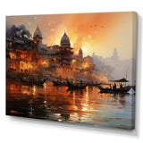 Indian Art Sunset At - People Canvas Wall Art