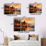 Indian Art Sunset At - People Canvas Wall Art