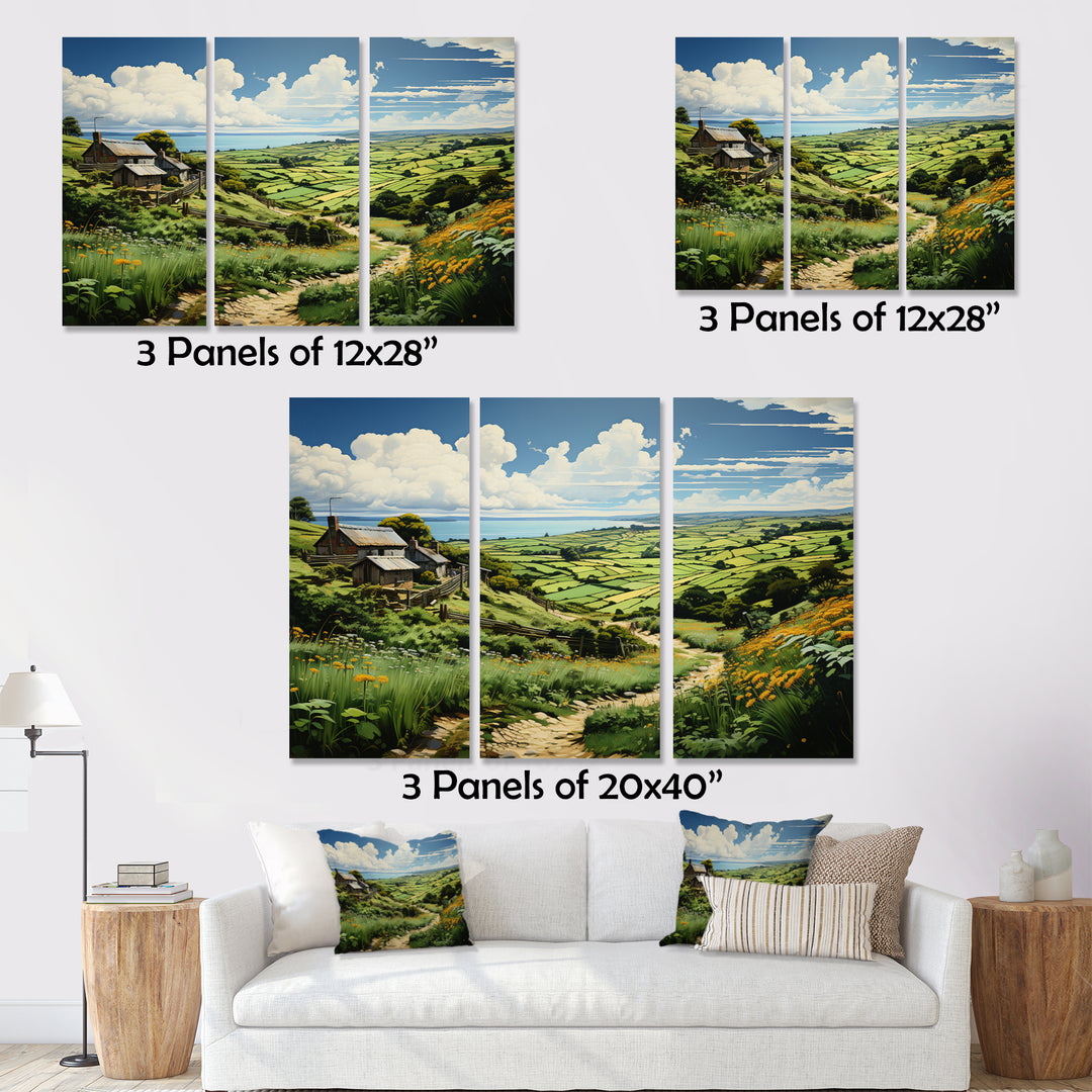 Ireland Emerald Isle This III - 3-Piece Canvas Wall Art