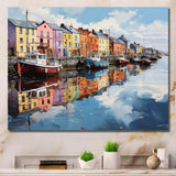 Ireland Harbor Reflectionsan Acrylic I - Landscapes Canvas Wall Art