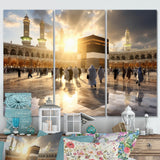 Islam Art Kaaba Reflection I - 3-Piece Canvas Wall Art