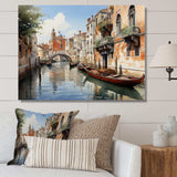 Italy Venetian Canals I - Landscapes Canvas Wall Art