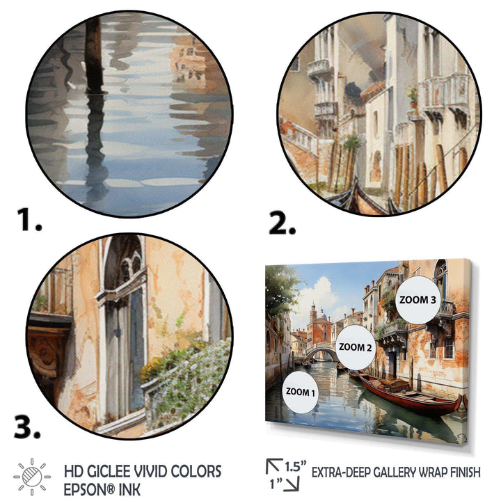 Italy Venetian Canals I - Landscapes Canvas Wall Art