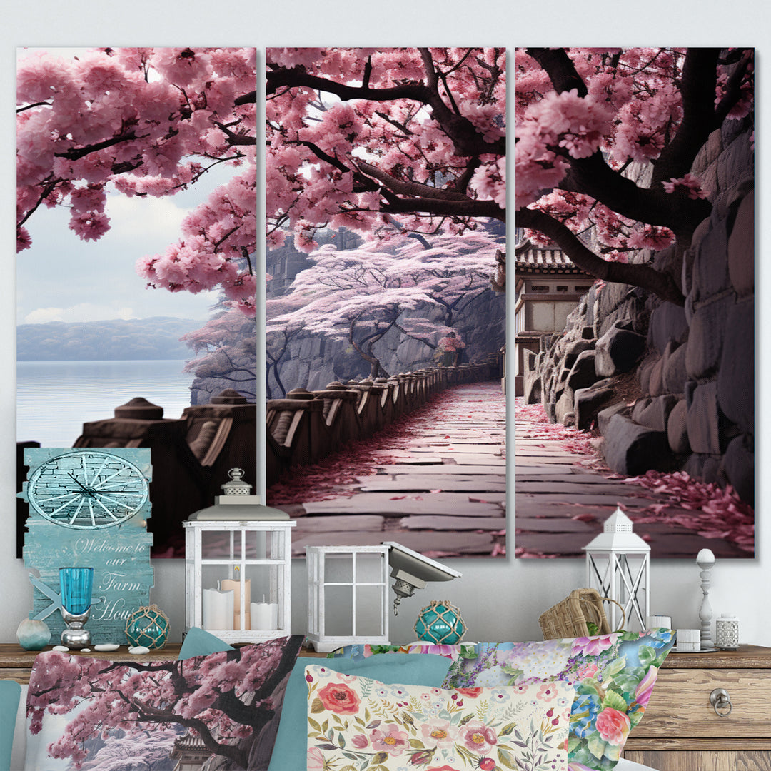 Japon Art Cherry Blossom Pink Path - Multi-Panels