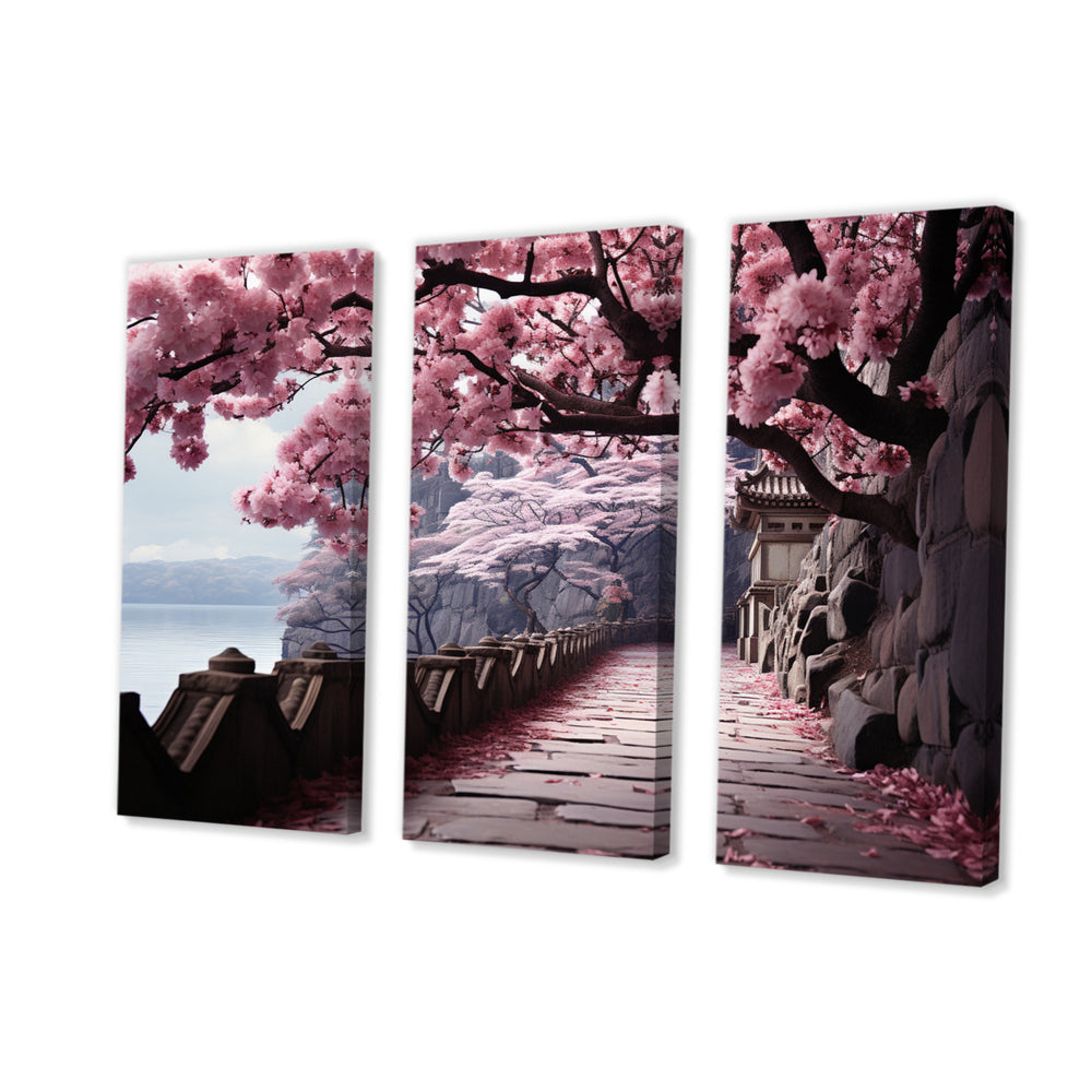 Japon Art Cherry Blossom Pink Path - Multi-Panels