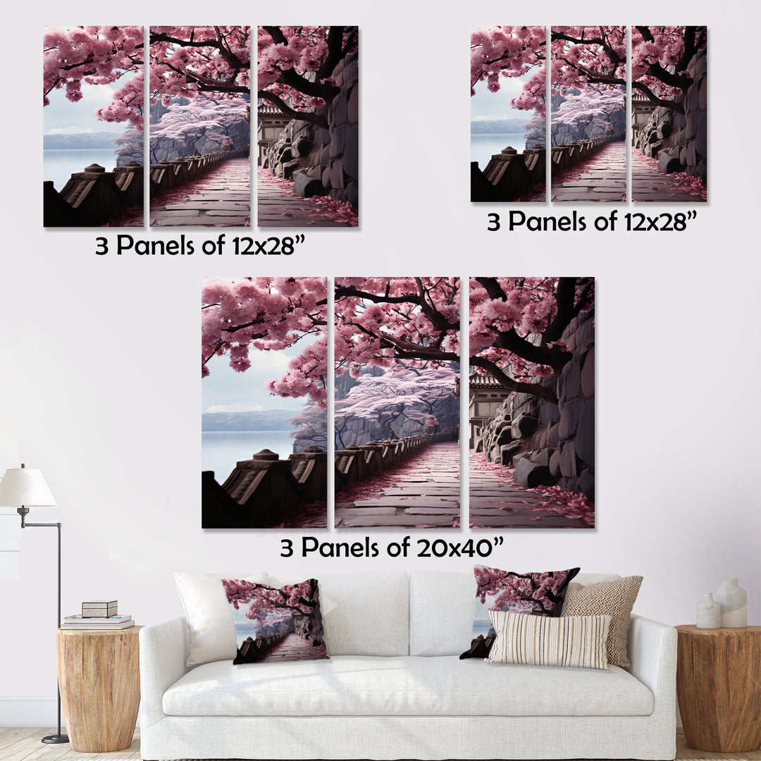 Japon Art Cherry Blossom Pink Path - Multi-Panels