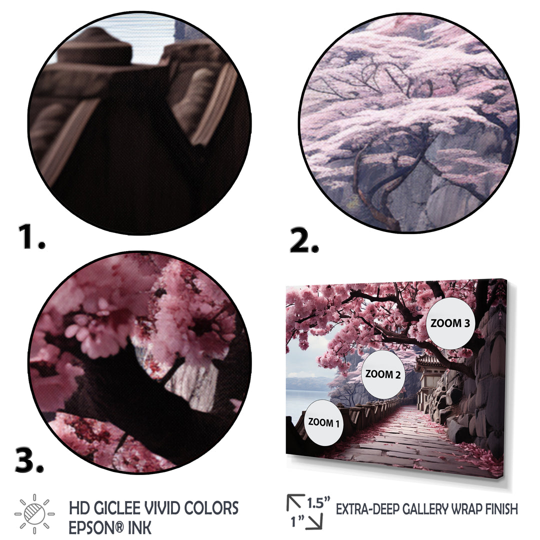 Japon Art Cherry Blossom Pink Path - Multi-Panels