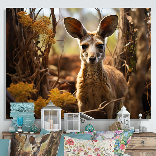Kangaroo Portrait - Kangaroo Canvas Wall Art
