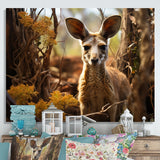 Kangaroo Portrait - Kangaroo Canvas Wall Art