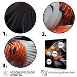Orange Kois Fish Bold Contrasts - Koi's Fish Framed Canvas Art
