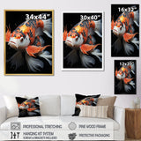Orange Kois Fish Bold Contrasts - Koi's Fish Framed Canvas Art
