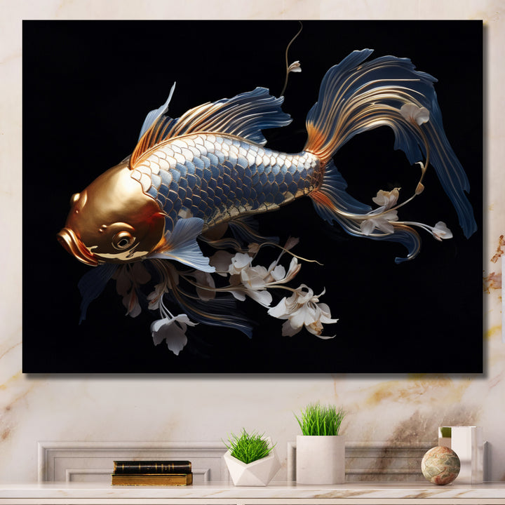 Gold Kois Fish Mysterious Shadows - Koi&
