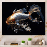 Gold Kois Fish Mysterious Shadows - Koi's Fish Canvas Wall Art