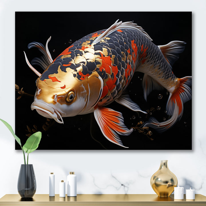 Orange Kois Fish Serene Reflections - Koi&